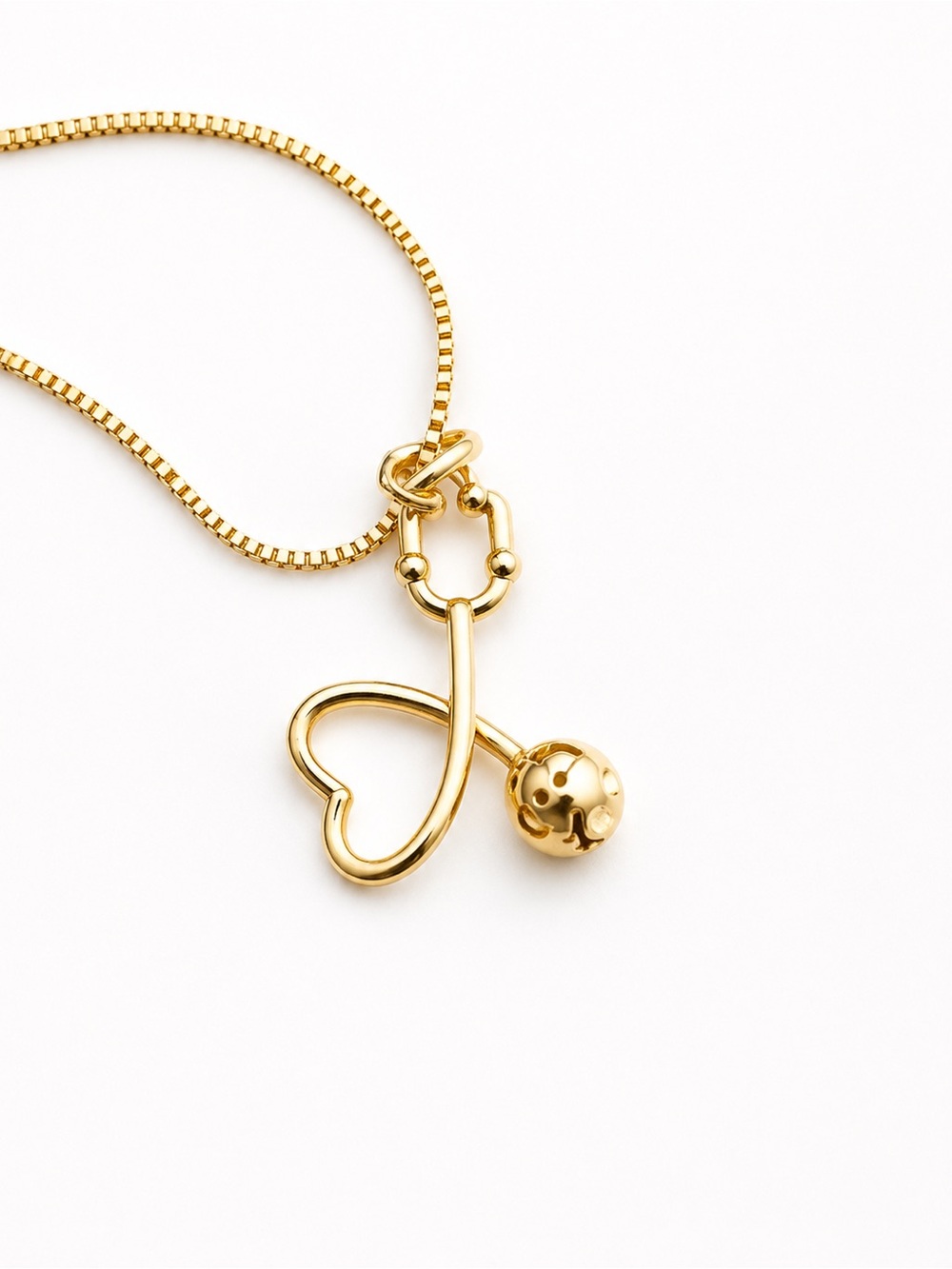 18K Gold Filled Stethoscope Necklace